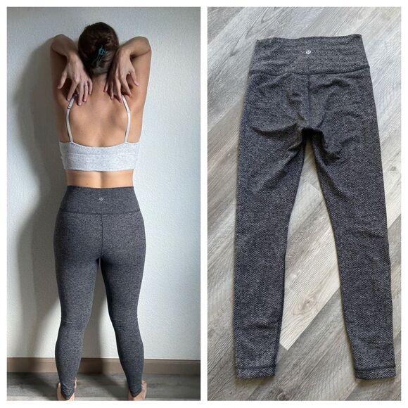 Lululemon High Rise Wunder Under Leggings Heathered Herringbone 4 - Picture 4 of 9